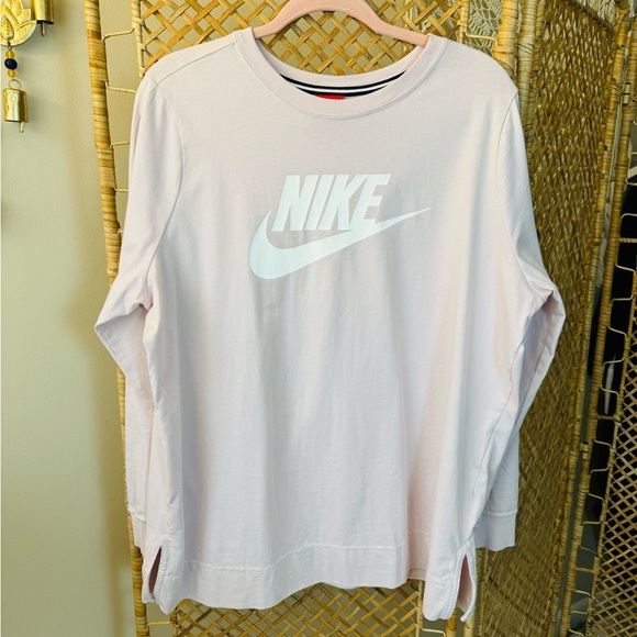 Nike pink long sleeve Tee Oversized Look - Picture 1 of 6
